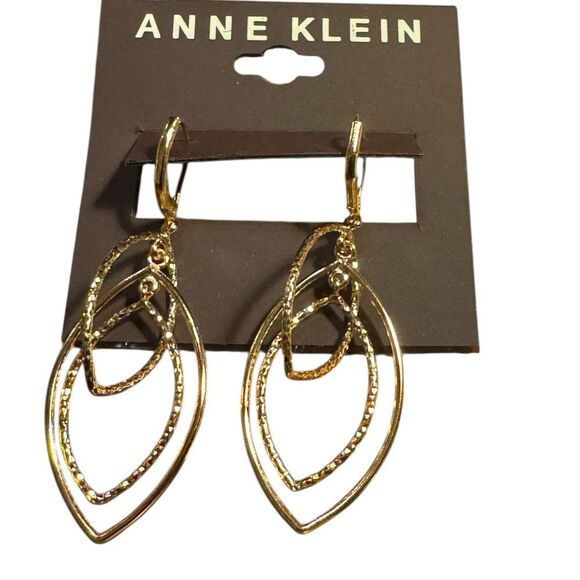 Anne Klein Dangle Gold Tone Earrings - Picture 3 of 4